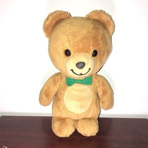 Gund Tan and Cream Teddy Bear with Green Bow
